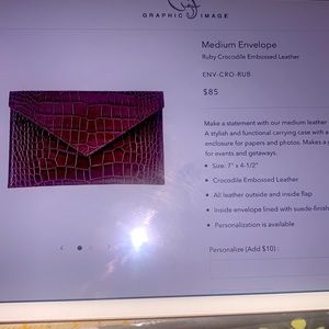 Graphic Image leather envelop. NIB